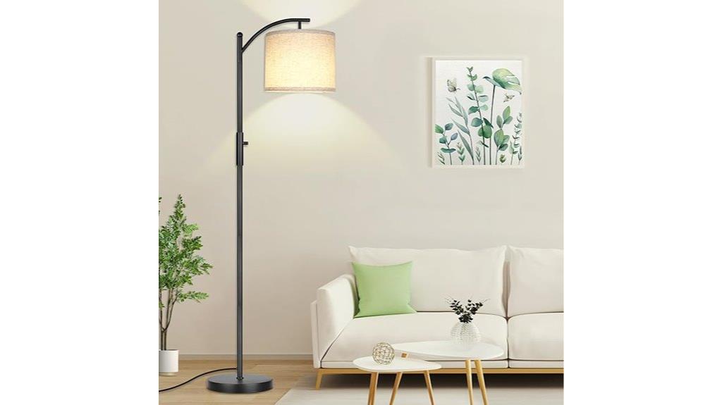 adjustable linen shade lamp