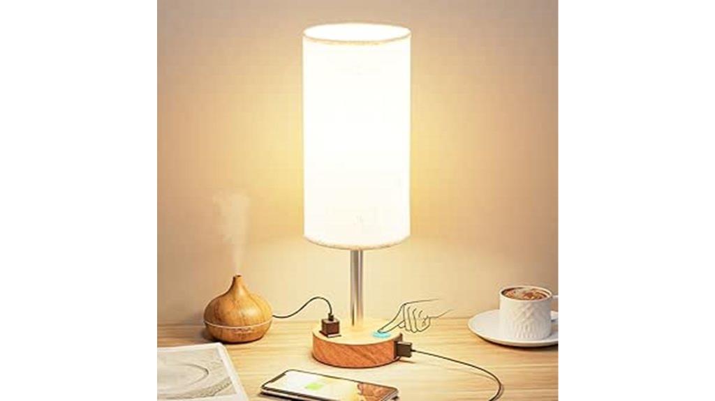 bedside lamp with outlets