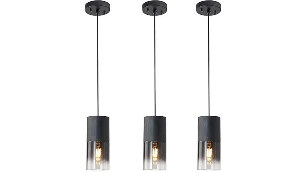 black adjustable pendant lights