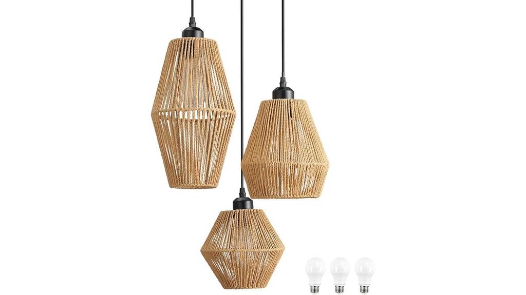 boho rattan pendant light