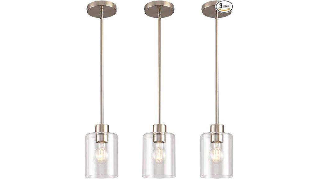 brushed nickel pendant set