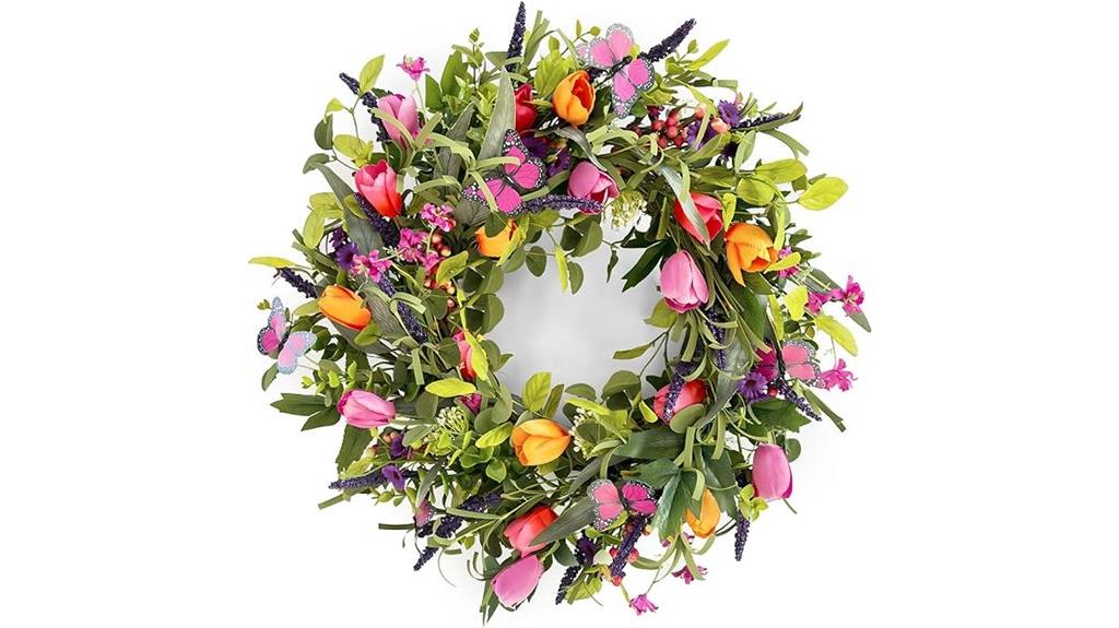 colorful floral door wreath