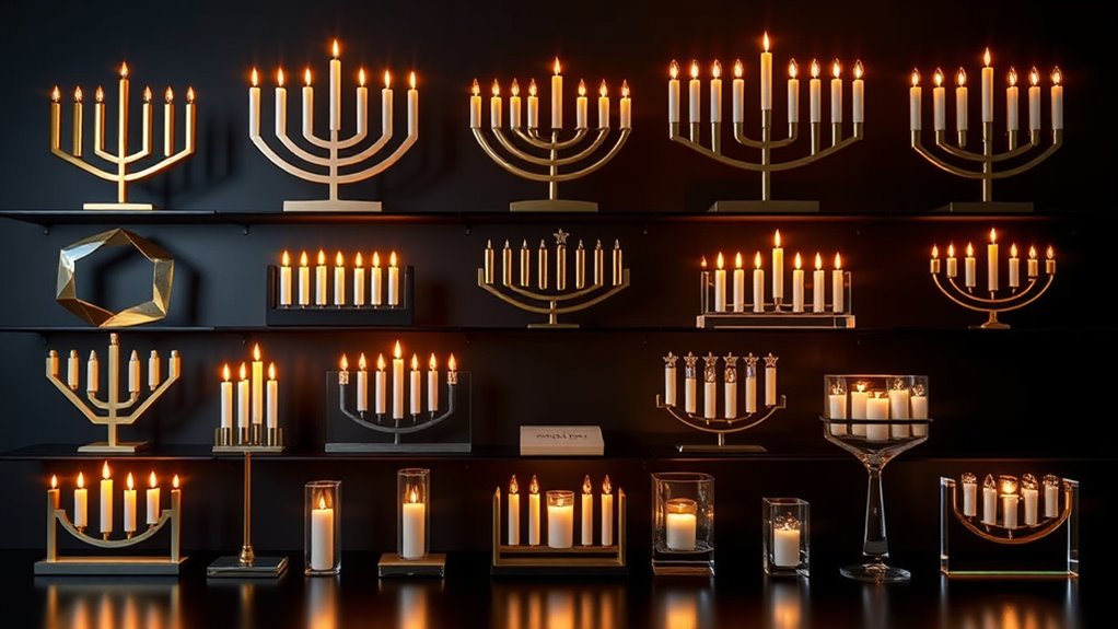 contemporary hanukkah menorah designs