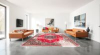 contemporary rooms with vintage rugs