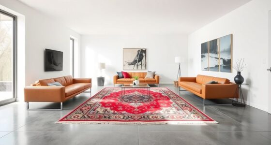 contemporary rooms with vintage rugs