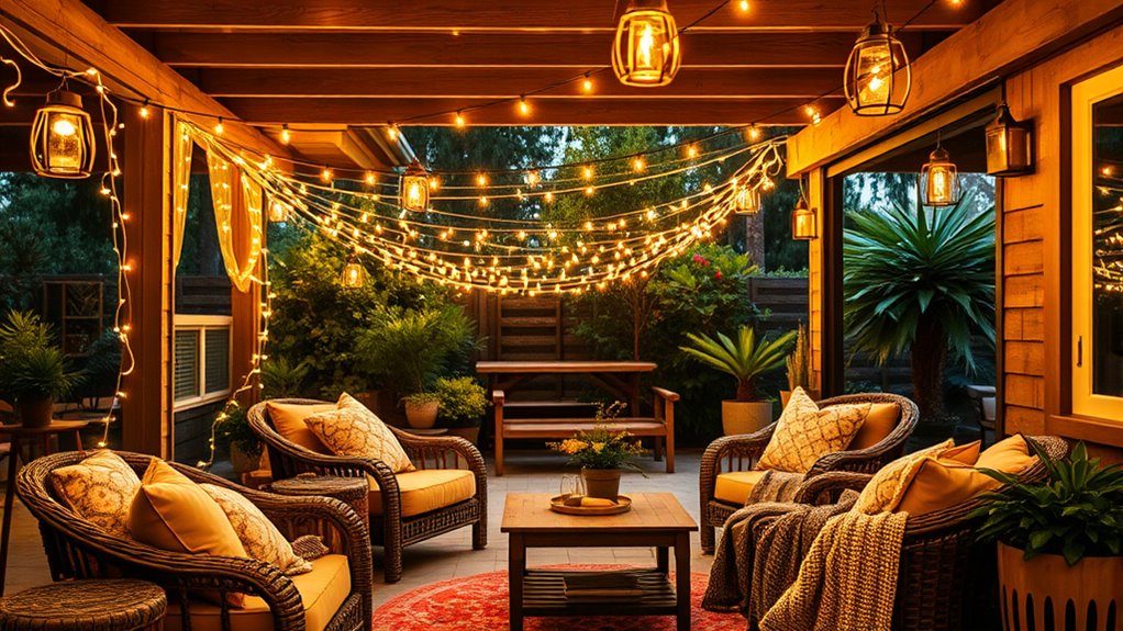 create cozy outdoor lighting