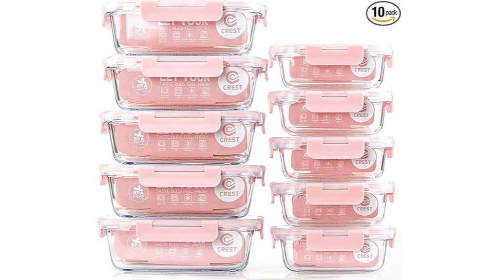 crest glass meal containers