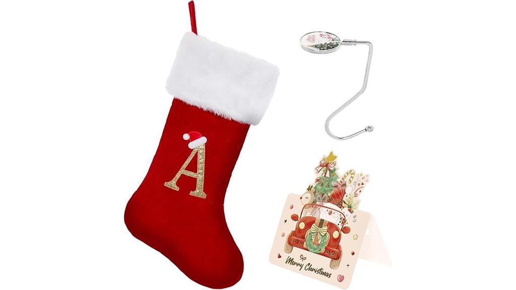 custom initials holiday stocking