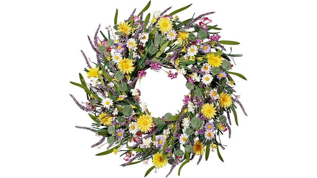 daisy lavender front wreath