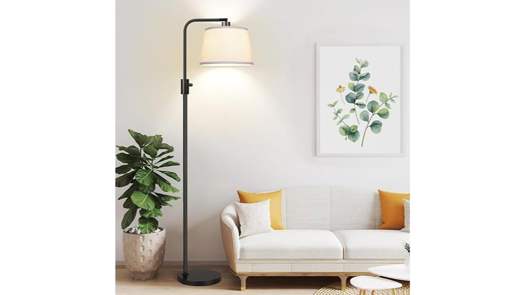 dimmable linen floor lamp