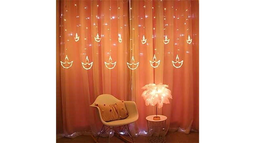 diwali diyas curtain lights