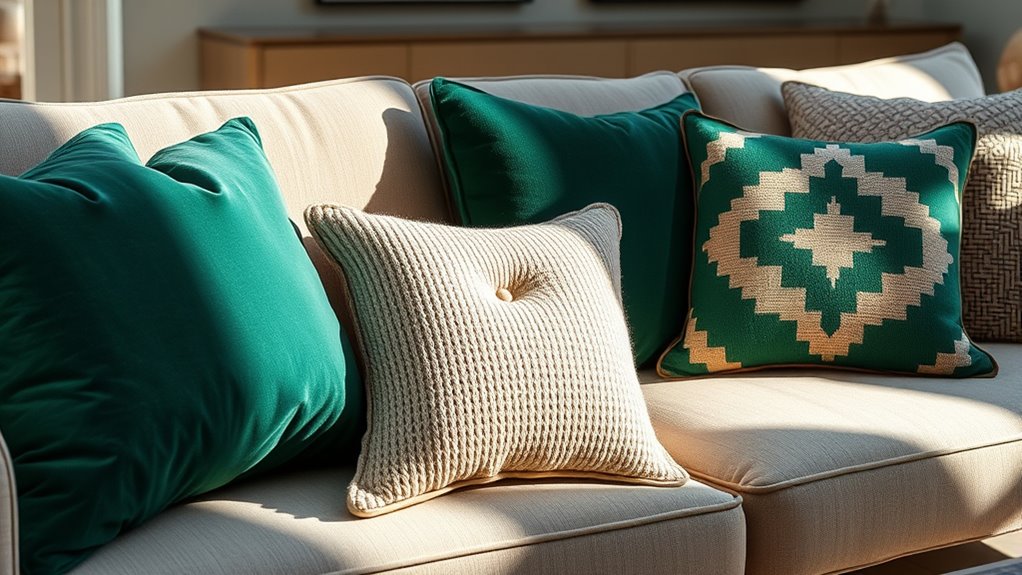 elegant sofa pillow arrangement