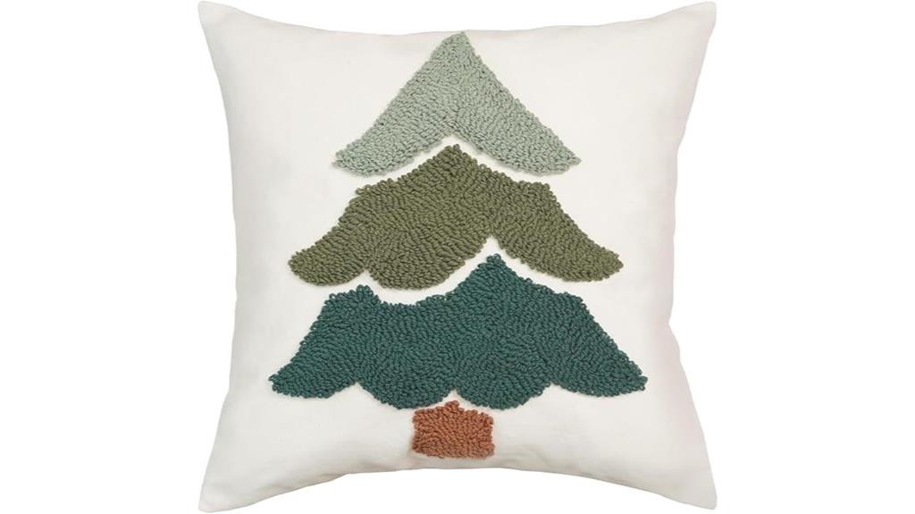 embroidered christmas tree pillows