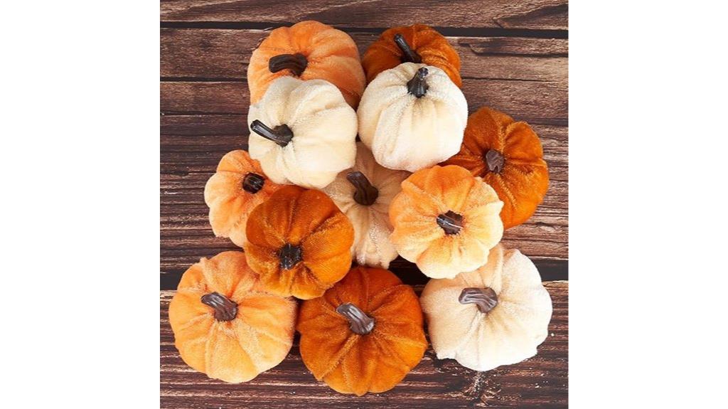 faux velvet pumpkin set