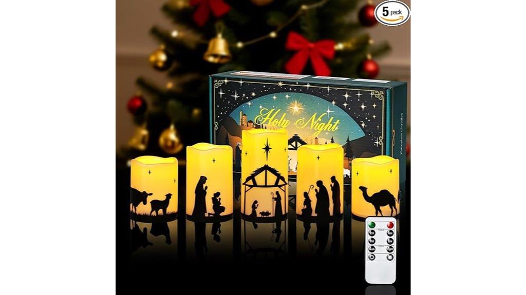 festive candlelit nativity scene