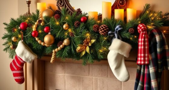 festive fireplace mantel decor