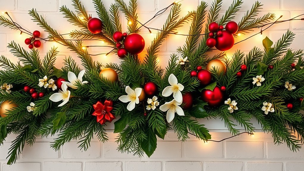 festive greenery and decorations