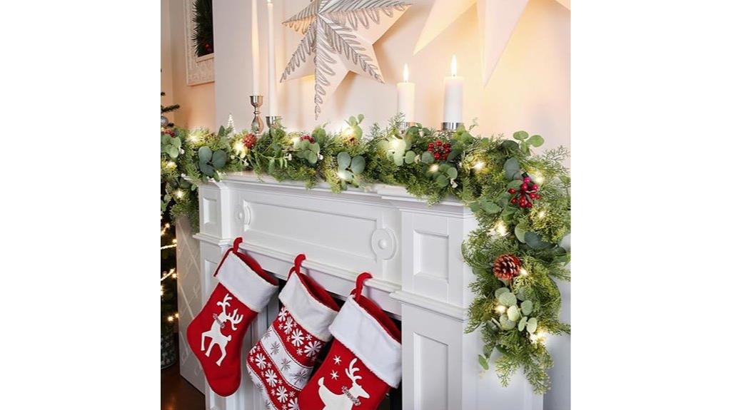 festive pinecone berry garland