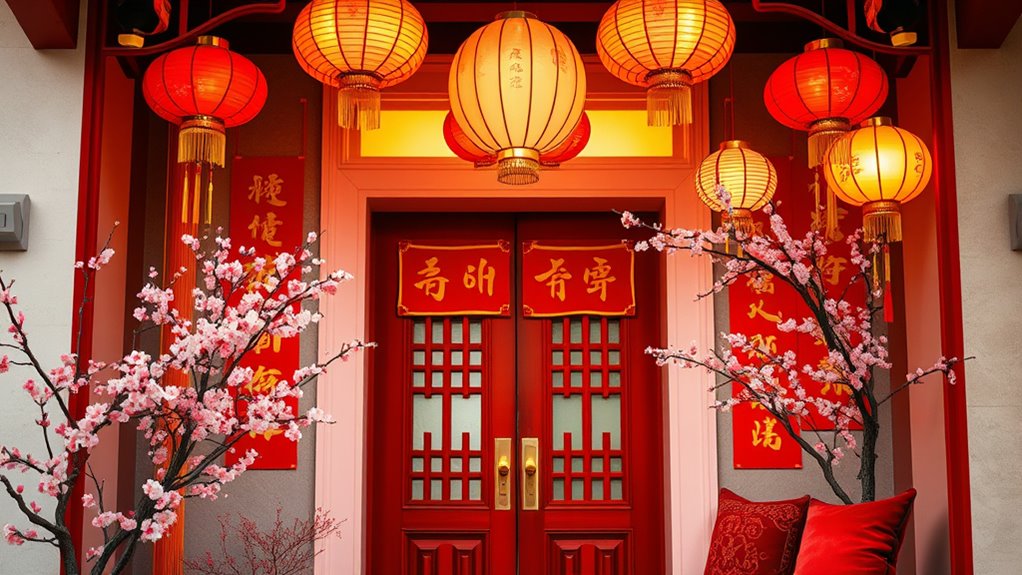 festive red gold accents