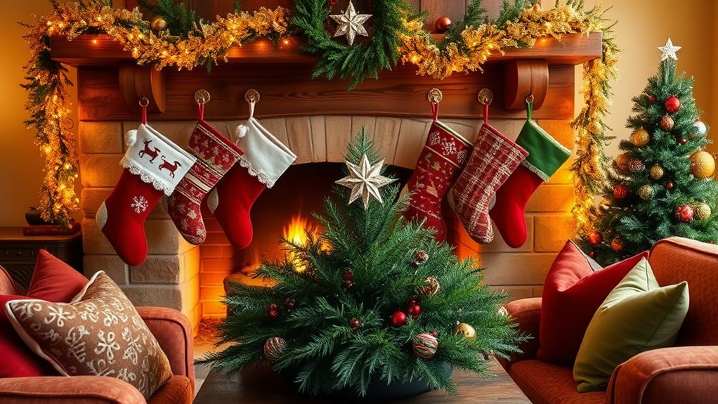 festive stylish stocking arrangements