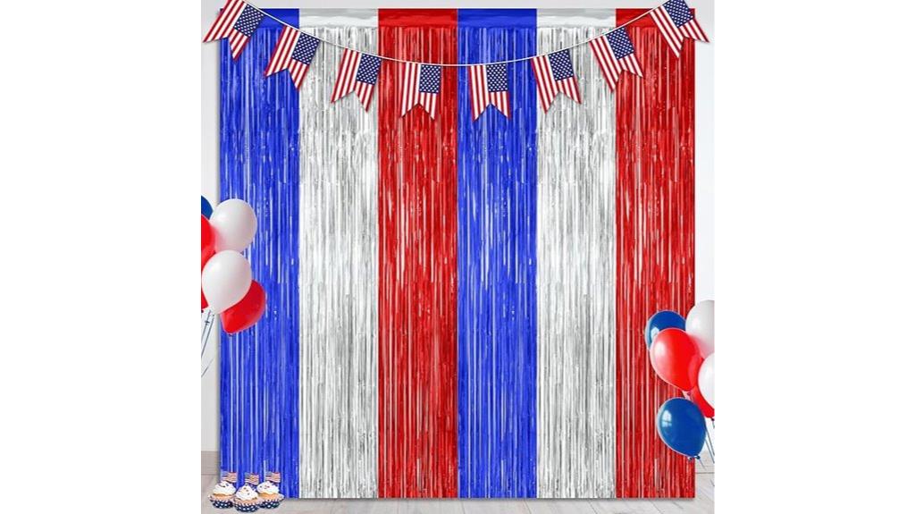 fourth of july tinsel backdrop