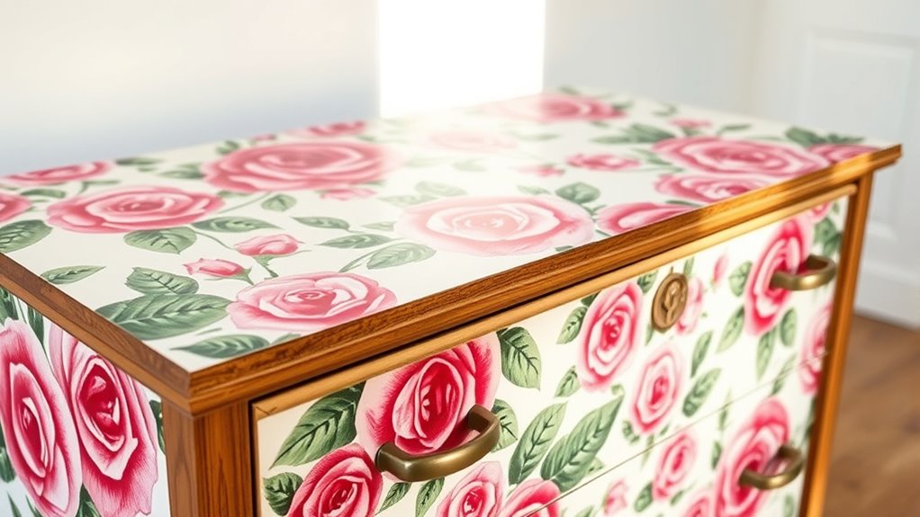 furniture makeover with wallpaper