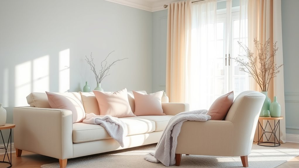 gentle calming pastel decor