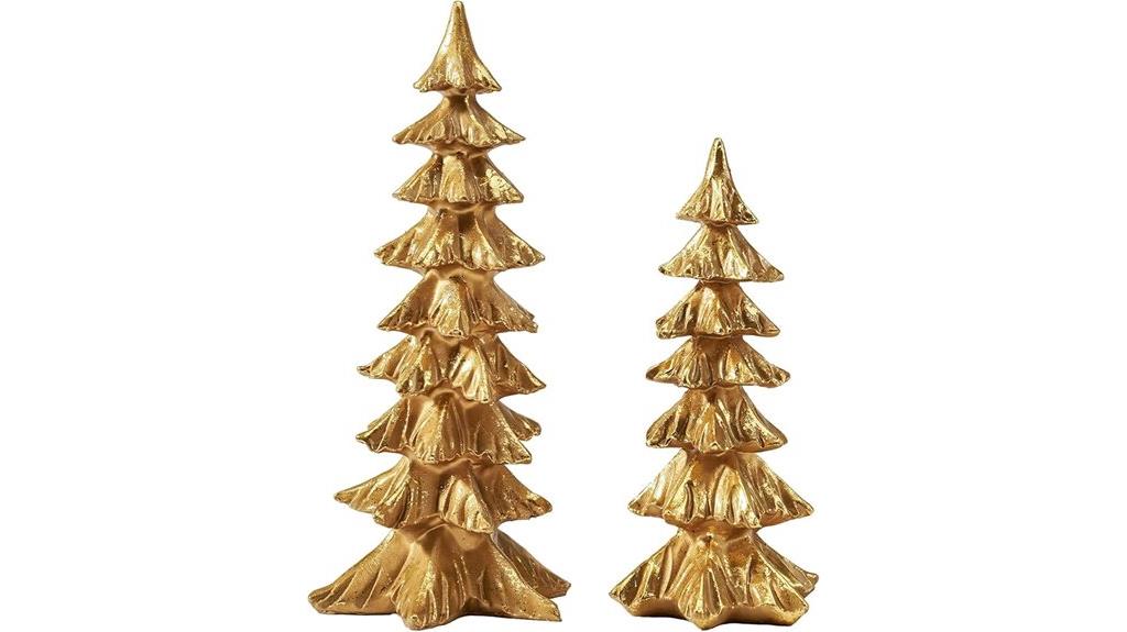 gold christmas tree figurines
