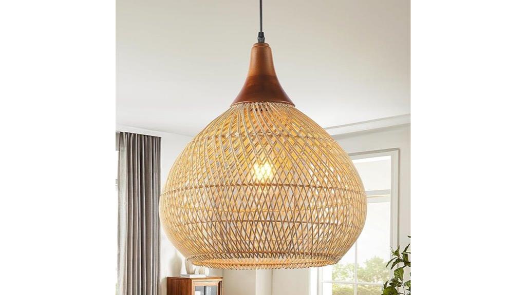 hand woven rattan pendant