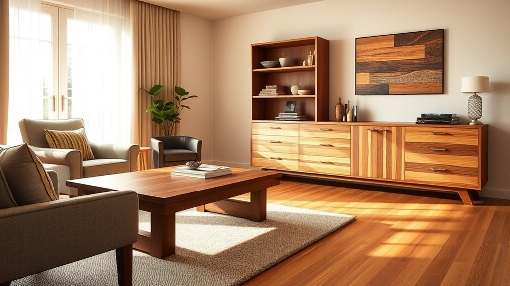 harmonious mixed wood tones