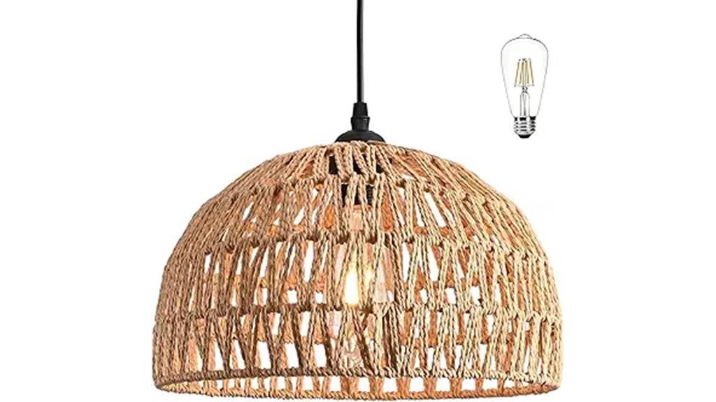 hemp wicker pendant light