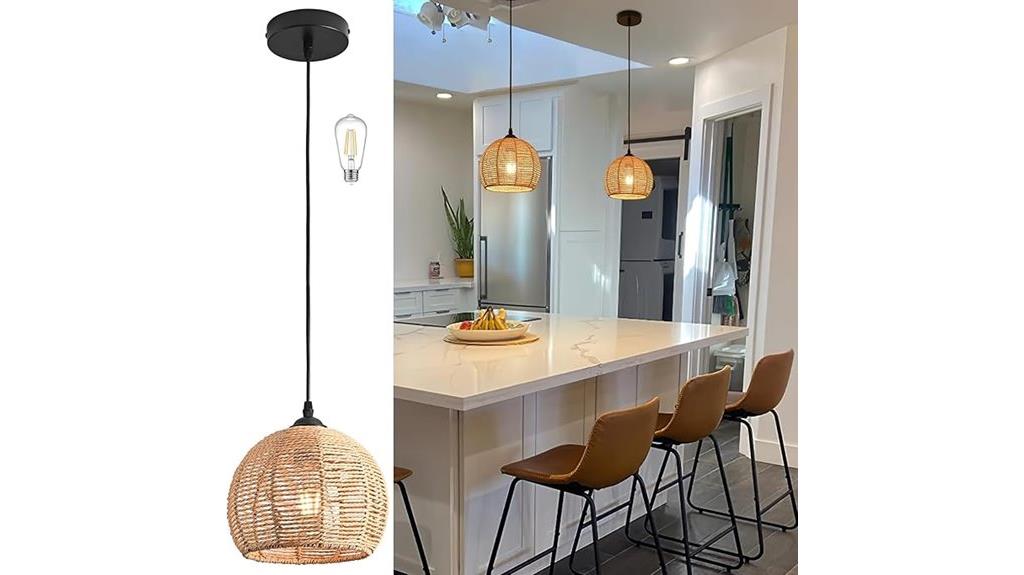 hemp woven pendant light