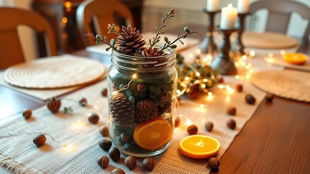 homemade festive table decor