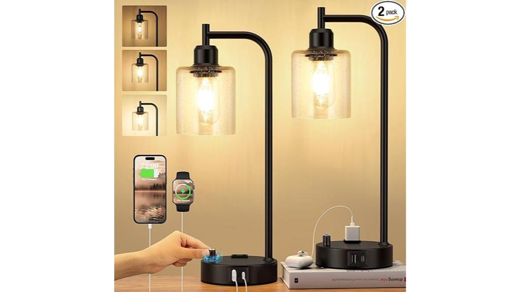 industrial bedroom lamp set