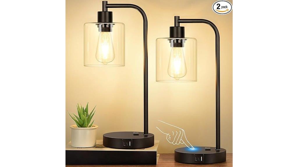 industrial touch lamps with outlets