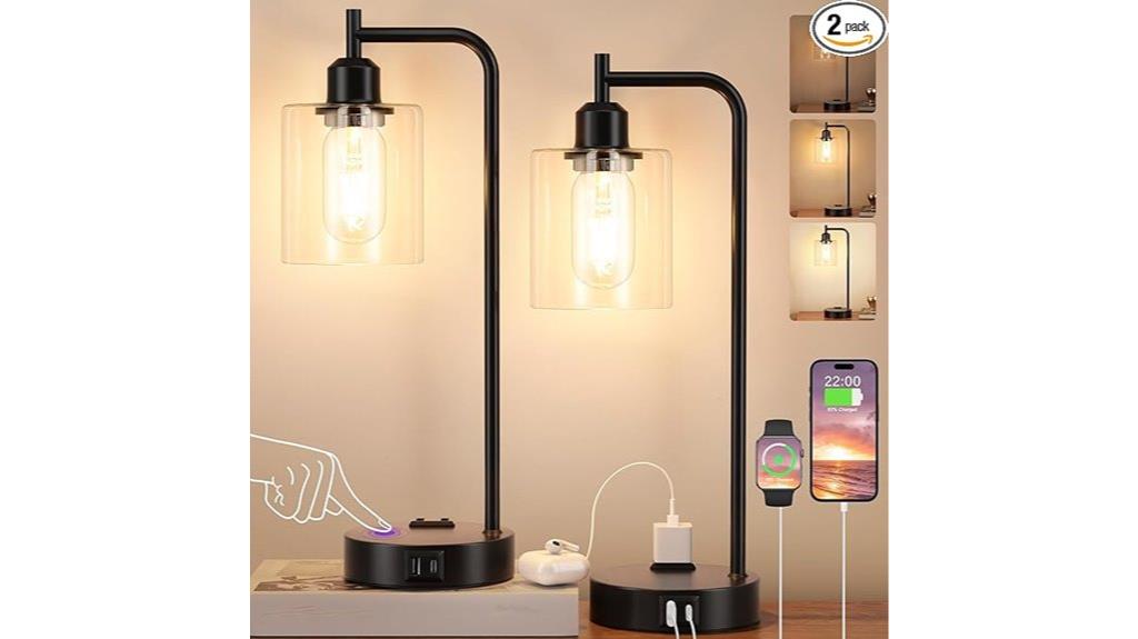 industrial touch lamps with ports