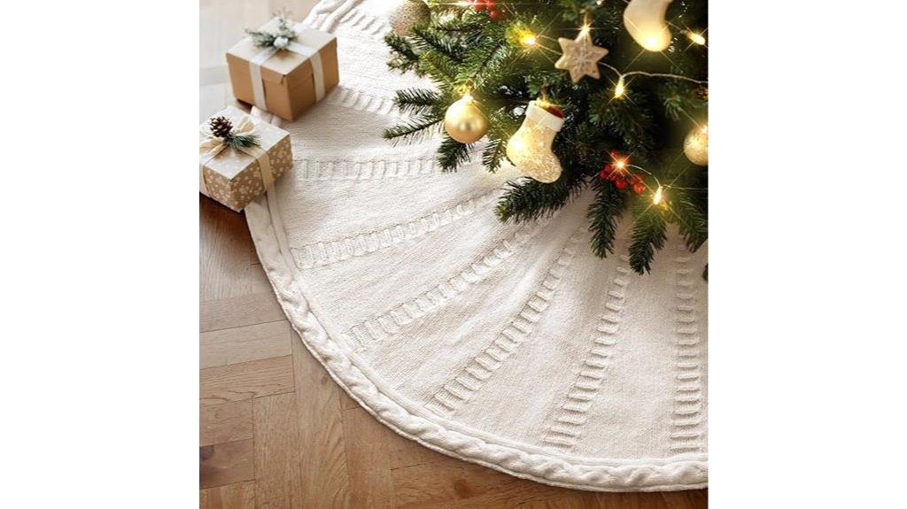 knitted christmas tree skirt