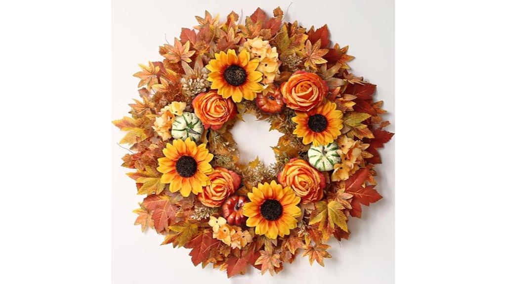 large fall door wreath