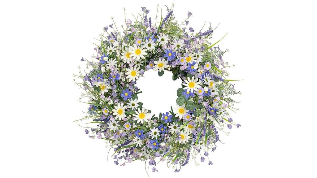 lavender wildflower spring wreath