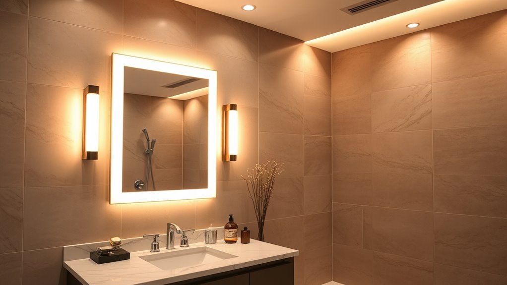 layered led bathroom lighting