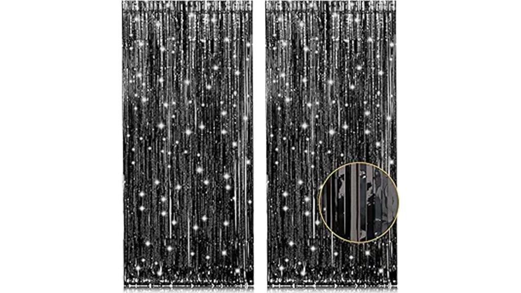 metallic fringe curtain pack