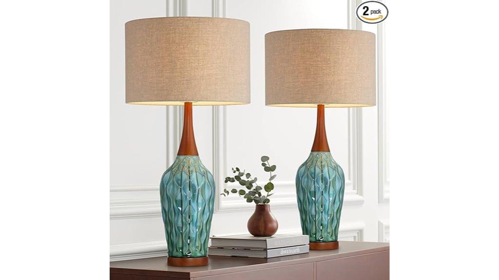 mid century modern lamp set