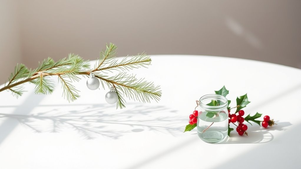 minimalist holiday decor arrangement