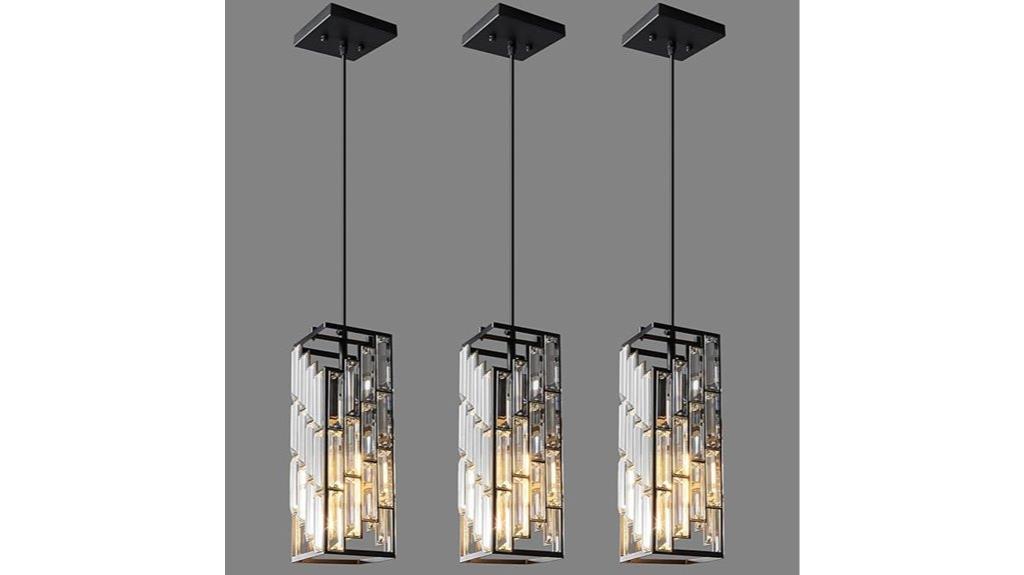 modern black crystal pendants