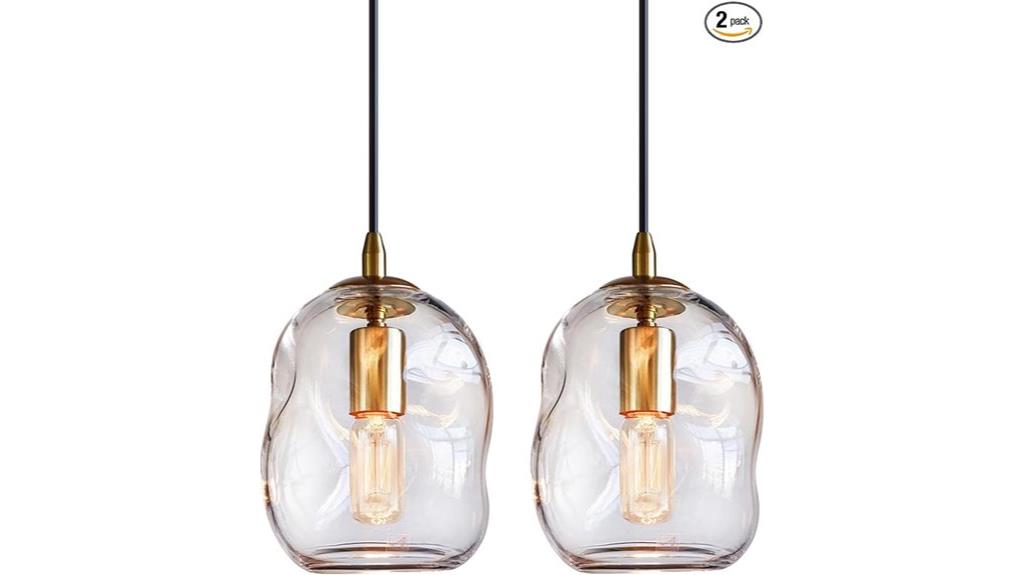 modern gold glass pendants