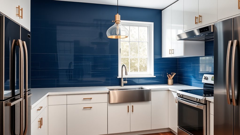 navy accents enhance aesthetics