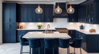 navy blue kitchen elegance