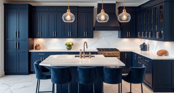 navy blue kitchen elegance