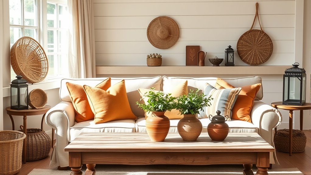 neutral tones with warm accents