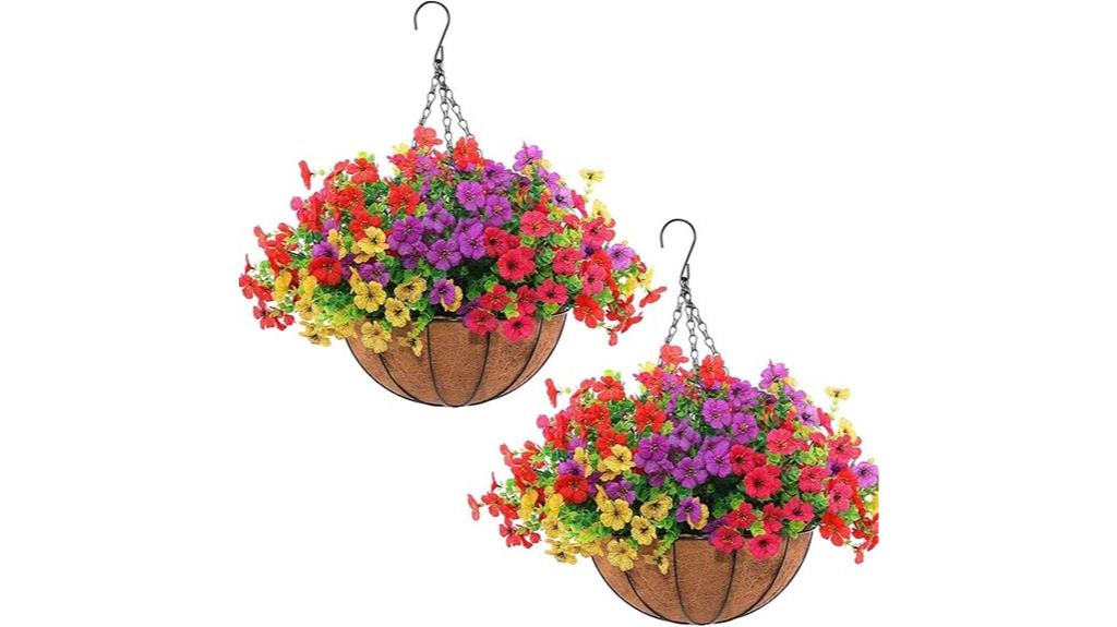 outdoor floral hanging baskets